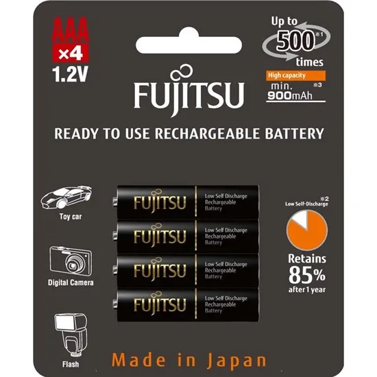 Fujitsu Black-nabité batérie R03 / AAA, blister 4ks