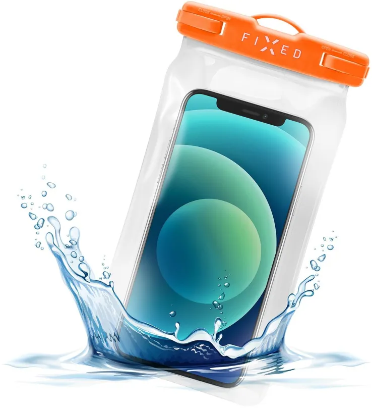 Puzdro na mobil FIXED Float s uzamykacím systémom a certifikáciou IPX8 oranžová