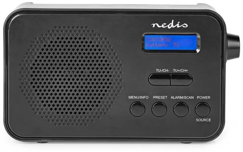 Rádio Nedis RDDB1000BK, klasické, prenosné, DAB+ a FM tuner so 40 predvoľbami, výkon 3,6 W