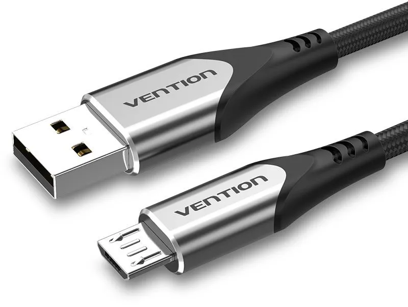 Dátový kábel Vention Luxury USB 2.0 -> microUSB Cable 3A Gray 0.5m Aluminum Alloy Type