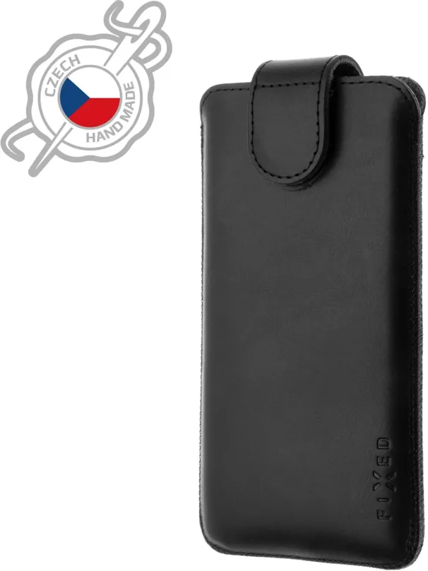 Puzdro na mobil FIXED Posh z pravej hovädzej kože veľkosť 5XL+ čierne