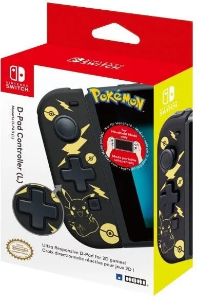 Gamepad Hori D-Pad Controller - Pikachu Black Gold - Nintendo Switch, pre Nintendo Switch,
