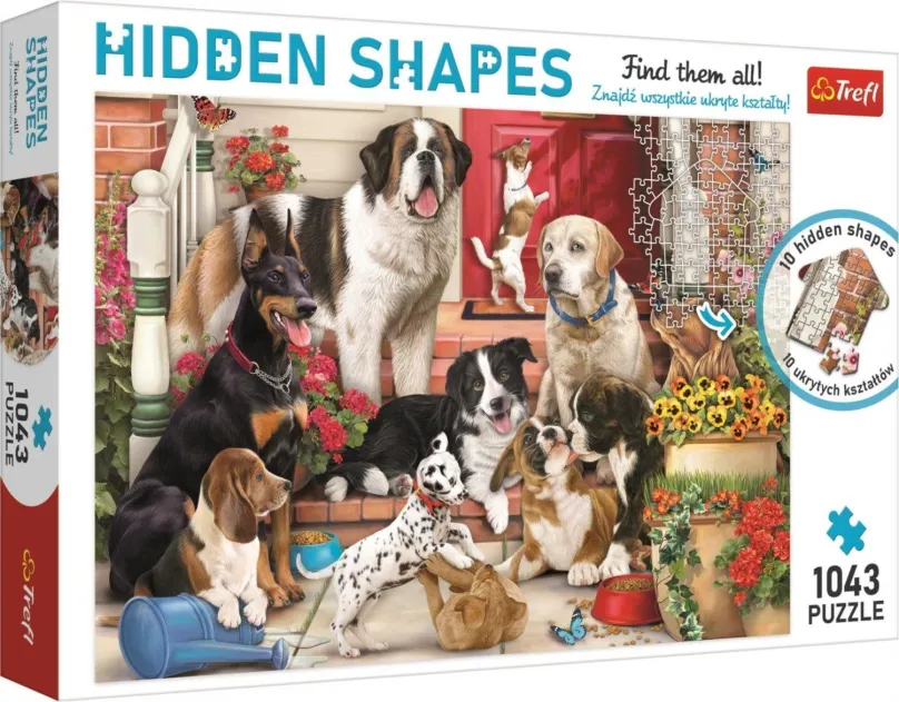 Puzzle Trefl Puzzle Hidden Shapes: Psie zábava 1043 dielikov
