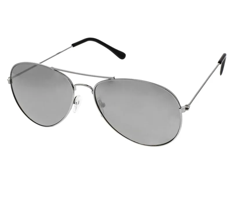 Slnečné okuliare OEM Slnečné okuliare pilotky Conor strieborné obrúčky zrkadlové strieborné sklá
