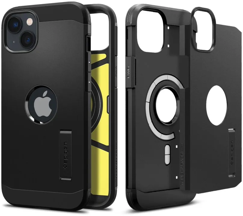 Kryt na mobil Spigen Tough Armor MagSafe Black iPhone 14, pre Apple iPhone 14, materiál TP