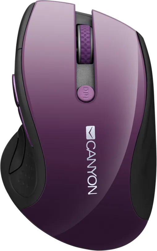 Myš Canyon CNS-CMSW01PU fialová, bezdrôtová, optická, 1600DPI, 6 tlačidiel, jednofarebné p
