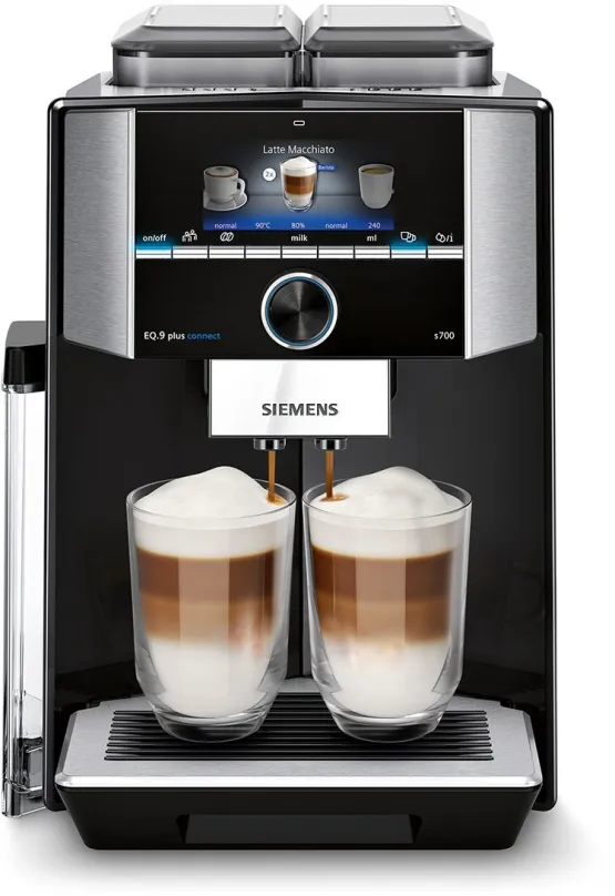 Automatický kávovar SIEMENS TI9573X9RW, tlak 19 bar, cappuccino a latte, displej, mliečny