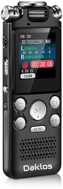 Diktafón DAKLOS Profesionálny diktafón Totem 16 GB, hlasový záznamník, nahrávanie hlasu