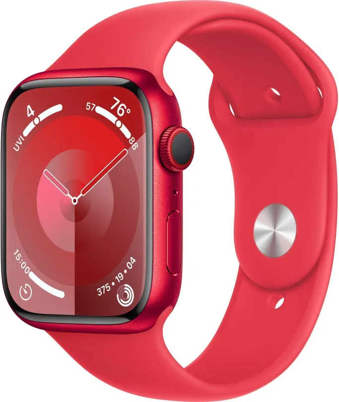 Chytré hodinky Apple Watch Series 9 45mm Cellular PRODUCT(RED) Červený hliník s červeným športovým remienkom - M/L