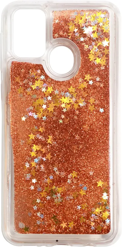 Kryt na mobil Iwill Glitter Liquid Star Case pre Samsung Galaxy M21 Rose zlaté