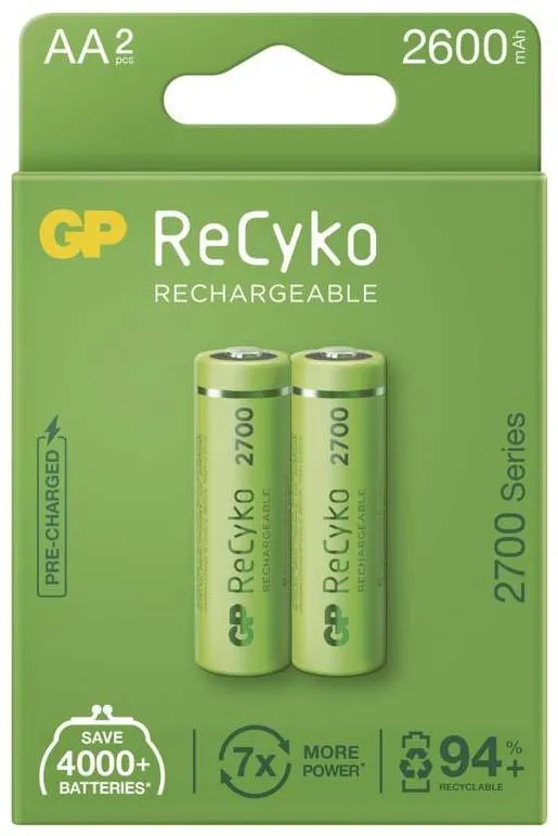 Nabíjacie batérie GP ReCyko 2700 AA (HR6), 2 ks