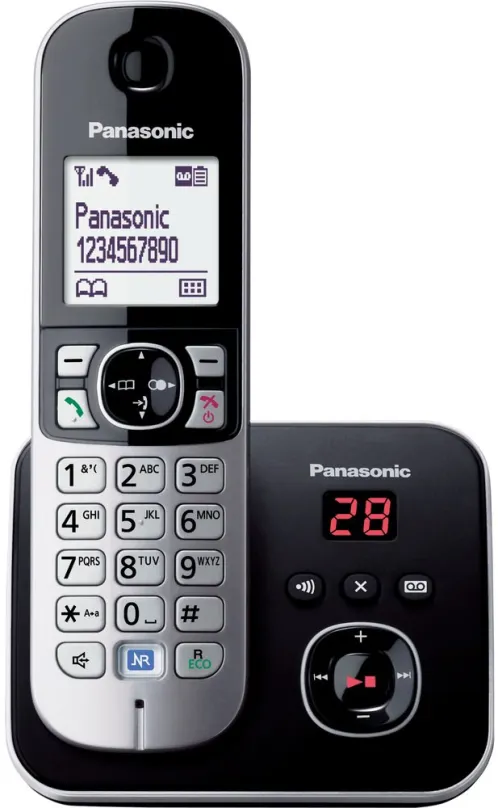 Telefón pre pevnú linku Panasonic KX-TG6821FXB Black záznamník