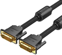 Video kábel Vention Cotton Braided DVI Dual-link (DVI-D) Cable 2m Black