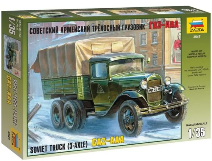 Plastikový model Model Kit military 3547 - GAZ-AAA Soviet Truck (3-axle), vhodný pre dievč