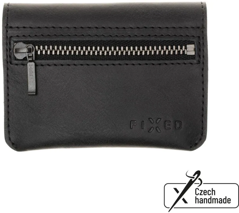 Peňaženka FIXED Tripple Wallet z pravej hovädzej kože čierna