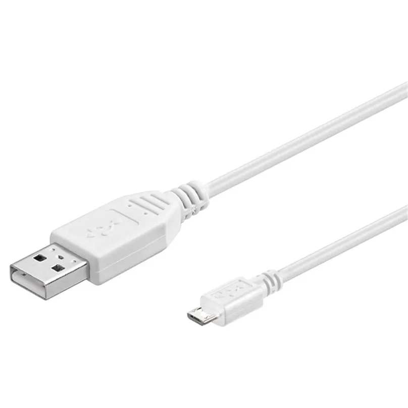 Dátový kábel PremiumCord USB 2.0 prepojovací AB micro 0.5m biely