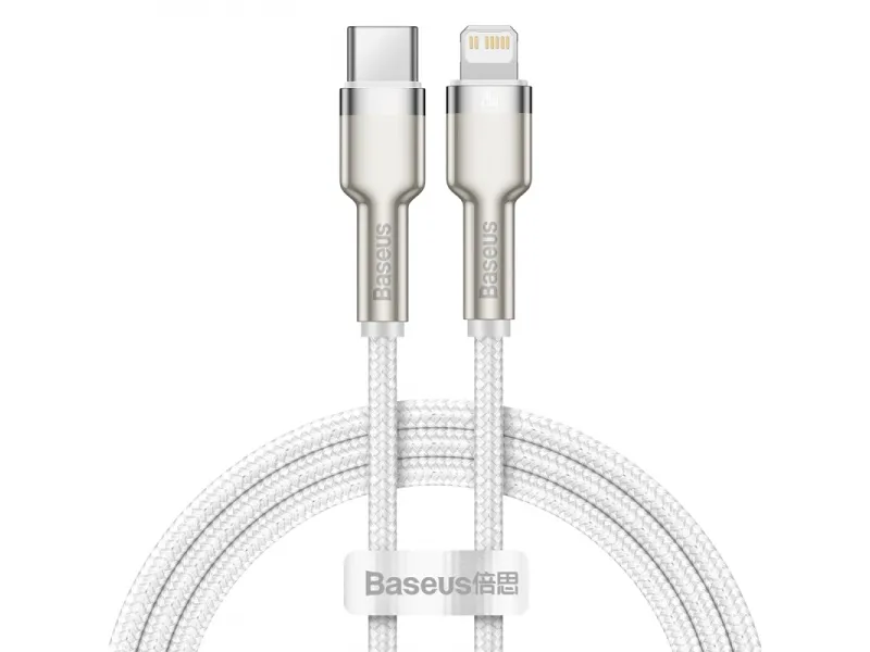 Baseus Cafule Series nabíjací / dátový kábel USB-C na Lightning PD 20W 1m, biela