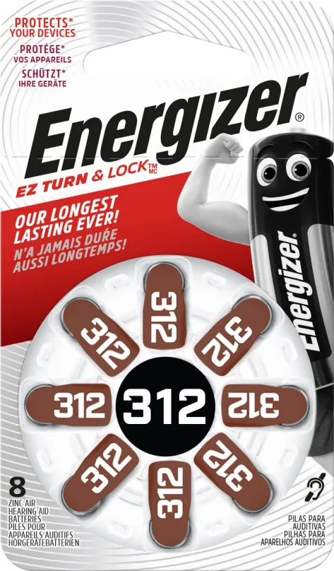 Gombíková batéria Energizer 312 DP-8 pre audioprotetiku