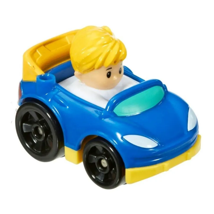 Fisher Price Little People mini autíčko Pretekár modrý, Mattel DRG96