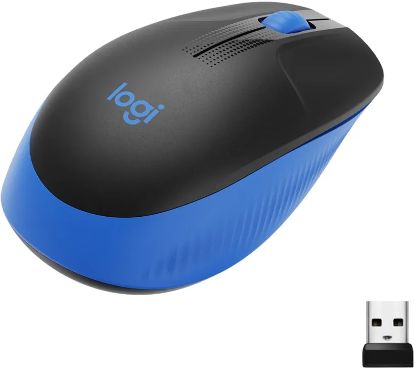 Myš Logitech Wireless Mouse M190, Blue, bezdrôtová, optická, symetrická, pripojenie cez b