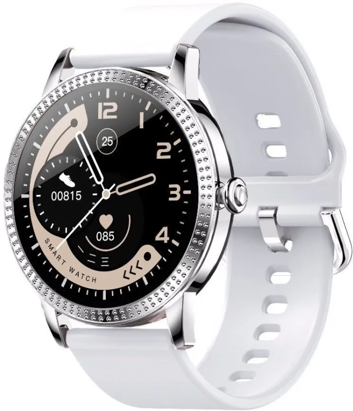 Chytré hodinky CARNEO Gear+ 2nd Gen Silver, dámske, s ovládaním v češtine, IPS displej, ma