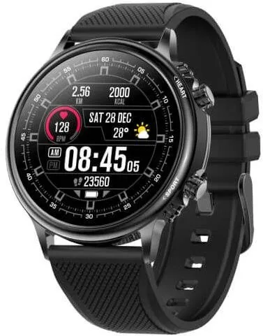 Chytré hodinky CARNEO Prime slim black, s ovládaním v slovenčine, meranie tepu, monitoring
