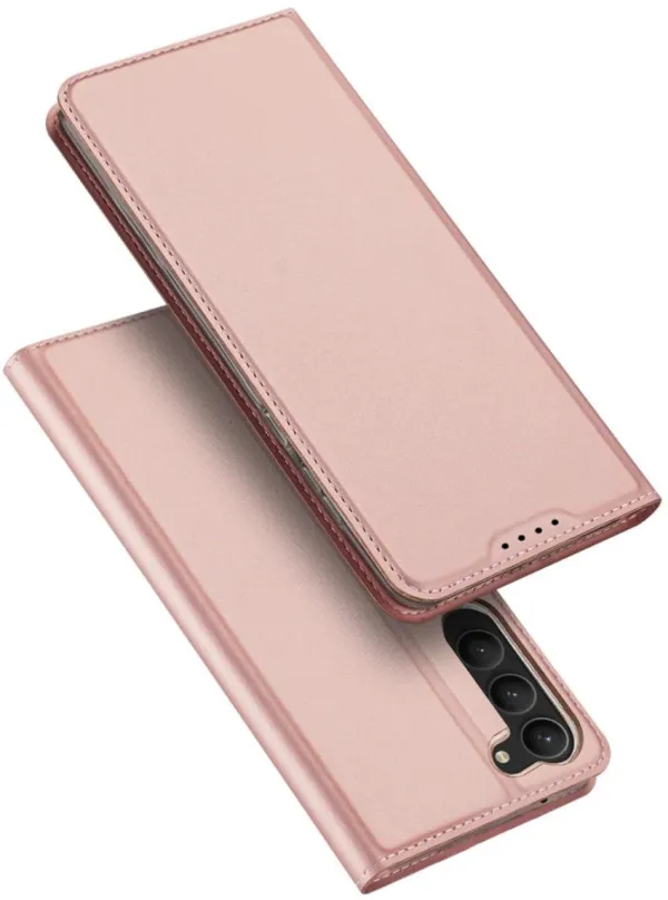 Puzdro na mobil Skin Pre knižkové kožené puzdro na Samsung Galaxy S23 Plus, ružové