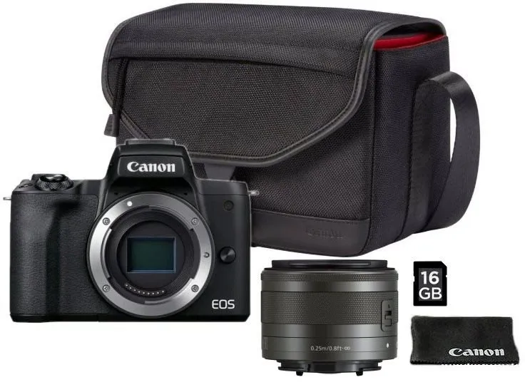 Digitálny fotoaparát Canon EOS M50 Mark II čierny + EF-M 15-45 mm f/3.5-6.3 IS STM Value Up Kit
