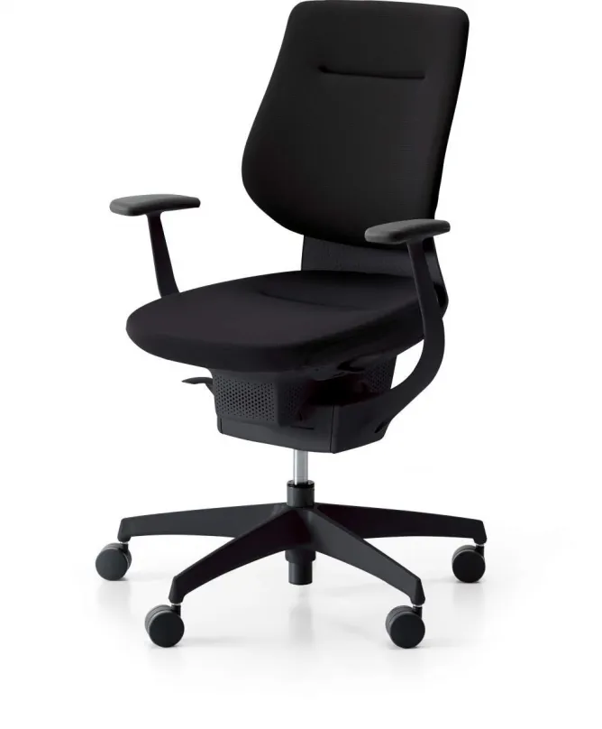 Kancelárska stolička 3DE ING Glider 360 ° čierna - čalúnená