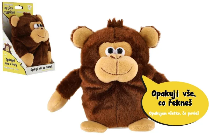Interaktívna hračka Opička Tonička opakujúce vety