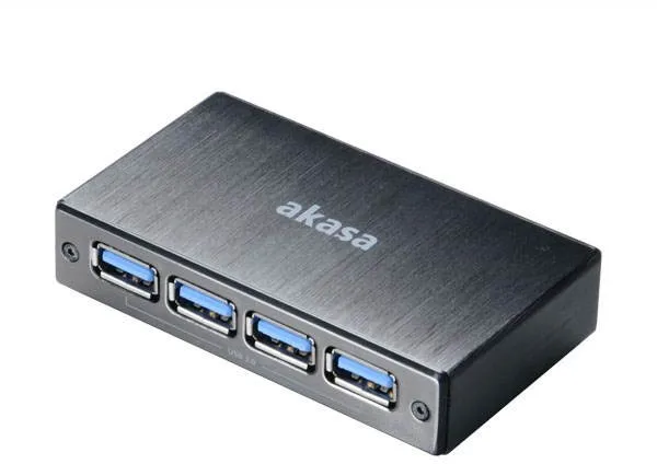 USB Hub AKASA Connect 4SV, USB 3.0, čierny