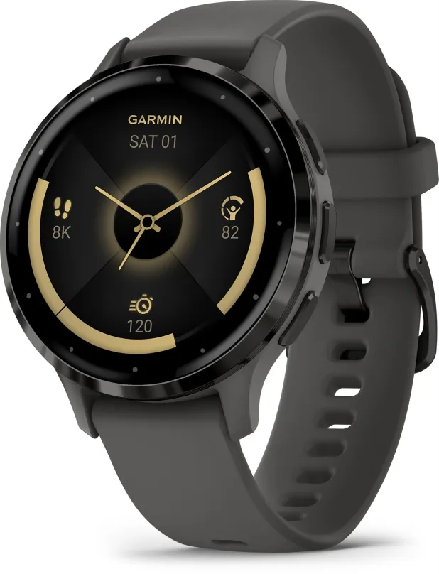 Chytré hodinky Garmin Venu 3S Slate/Gray Band, dámske, s ovládaním v slovenčine, AMOLED di