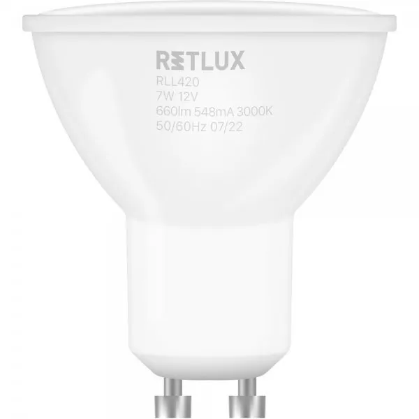 LED žiarovka RETLUX RLL 420 GU5.3 spot 7W 12V WW
