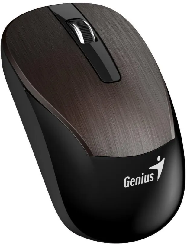 Myš Genius ECO-8015 čokoládová, bezdrôtová, optická, 1600DPI, 3 tlačidlá, USB, symetrická,