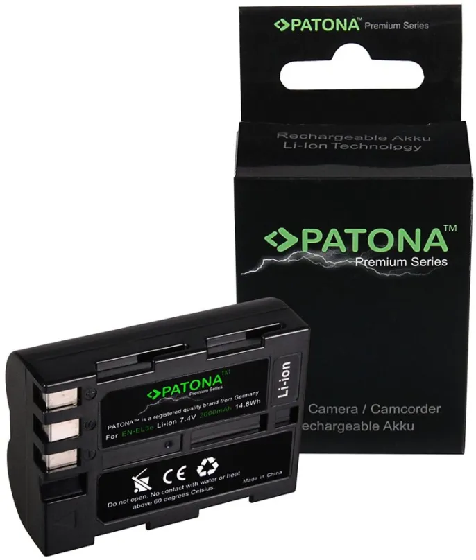 Batérie pre fotoaparát Paton pre Nikon EN-EL3e 2000mAh Li-Ion Premium
