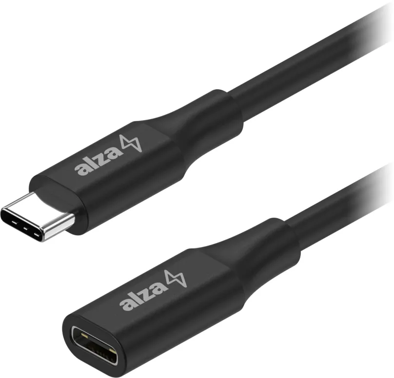 Dátový kábel AlzaPower Core USB-C (M) / USB-C (F) 3.2 Gen 1, 1.5m čierny