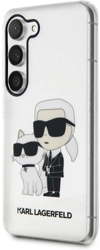 Kryt pre mobil Karl Lagerfeld IML Glitter Karl and Choupette NFT Zadný Kryt pre Samsung Galaxy S23+ Transparent