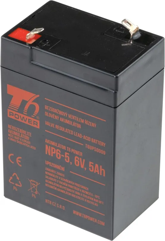 Batéria pre záložné zdroje T6 Power NP6-5, 6 V, 5 Ah