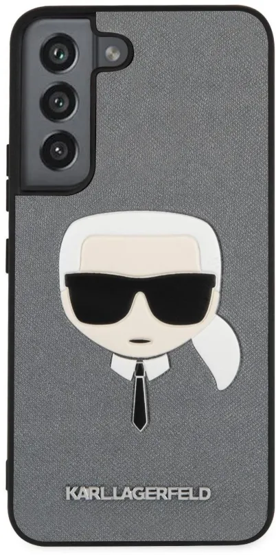 Kryt na mobil Karl Lagerfeld PU Saffiano Karl Head Zadný Kryt pre Samsung Galaxy S22+ Silver