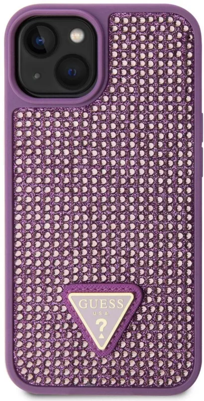Kryt pre mobil Guess Rhinestones Triangle Metal Logo Kryt pre iPhone 13 Purple
