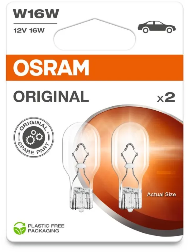 Autožiarovka Osram Originál W16W, 12V, 16W, W2.1x9.5d, 2 kusy v balení