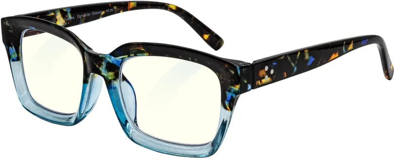 Okuliare na počítač GLASSA Blue Light Blocking Glasses PCG 014, +2,50 dio, modrý vzor