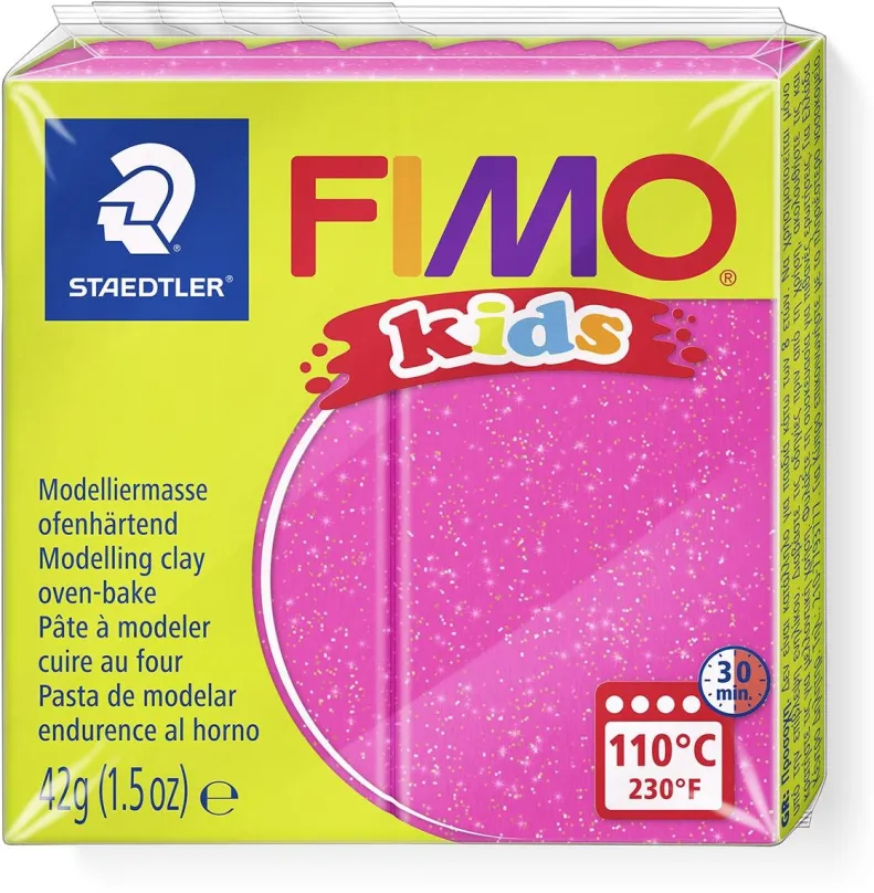 Modelovacia hmota FIMO kids 8030 42g ružová s trblietkami