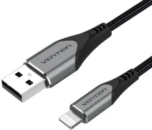 Dátový kábel Vention Lightning MFi USB 2.0 Braided Cable (C89) 1m Gray Aluminum Alloy Type