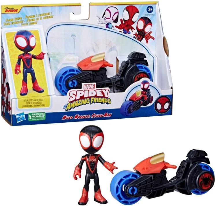 Figúrky Spider-Man a His Amazing Friends Miles Morales Motorka a figúrka 10 cm