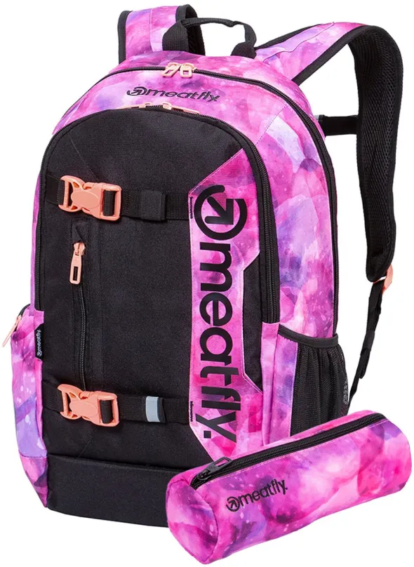 Mestský batoh Meatfly Basejumper 6 Backpack, Universe Pink, Black