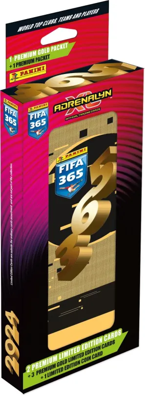 Zberateľské karty Panini FIFA 365 2023/2024 Adrenalyn plechová krabička (pencil)