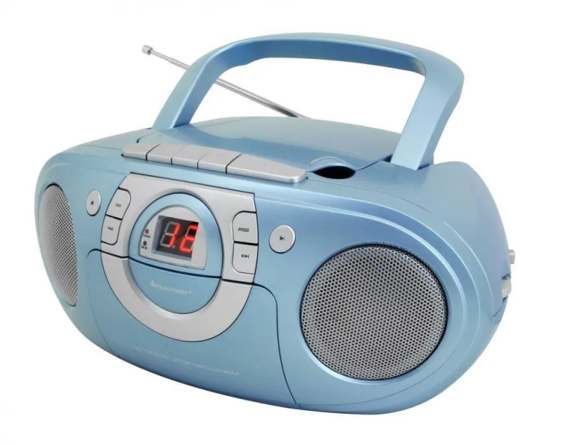 Rádio Soundmaster SCD5100BL modré, rádiomagnetofón, prenosné, FM tuner, vstup 3,5 mm Jack,