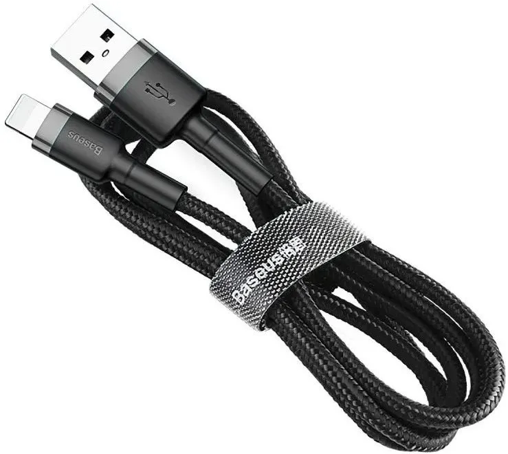 Dátový kábel Baseus Cafule nabíjací / dátový kábel USB na Lightning 1,5 A 2m, šedá-čierna