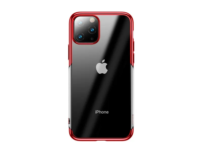 Baseus puzdro pre Apple iPhone 11 Pre Shining transparentné-červená